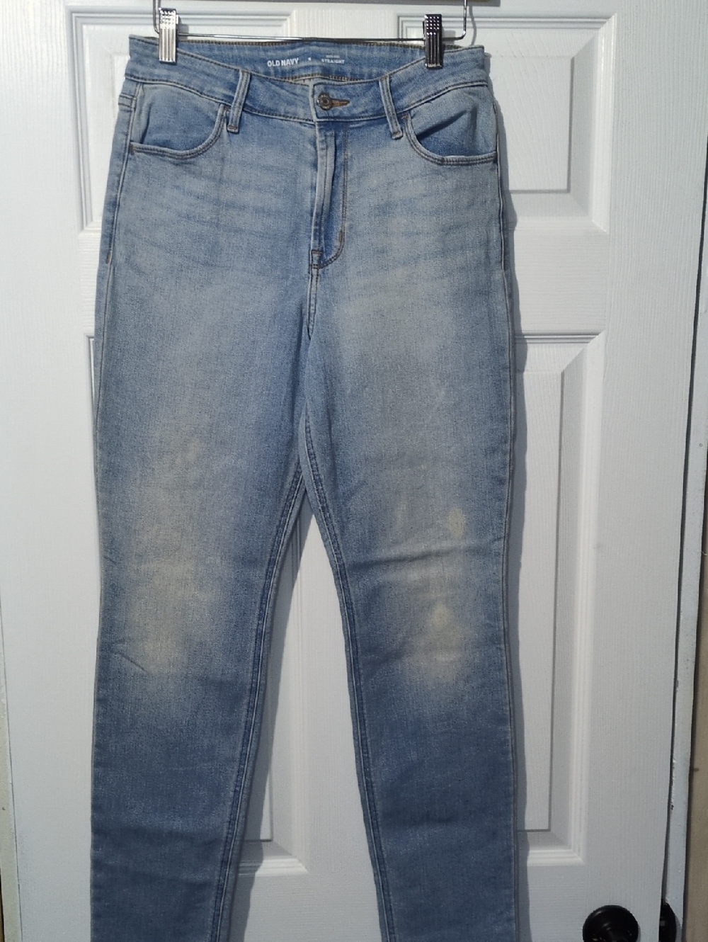 Old Navy Lig Blue Jeans High-rise Straight Classic Summer Beach Casual Size 6